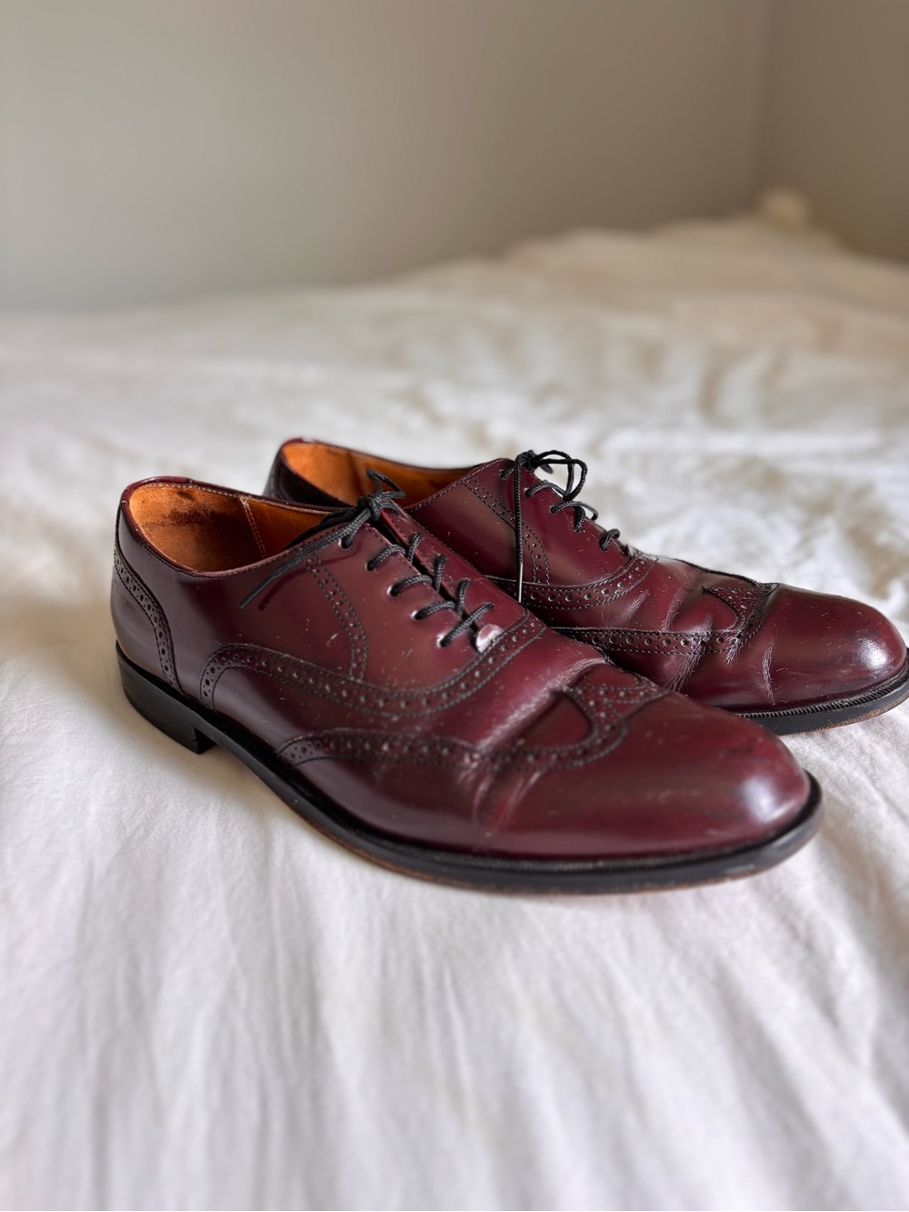 Vintage Cole Haan Burgundy Wingtip Oxford Dress Shoes • Size 11.5